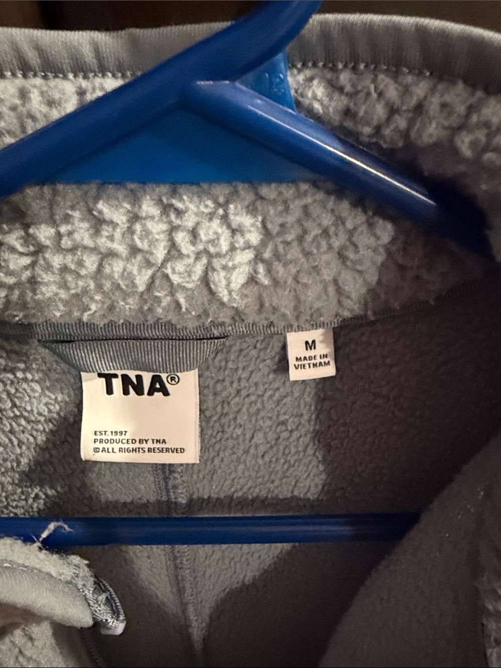 TNA Polartech Light blue grey Sherpa Zip-Up Pullover - Picture 2 of 4